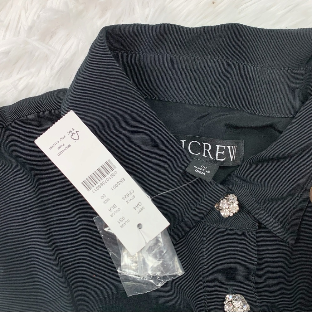 J Crew Collection shirtdress with jewel buttons short sleeve in‎ black - Picture 10 of 11
